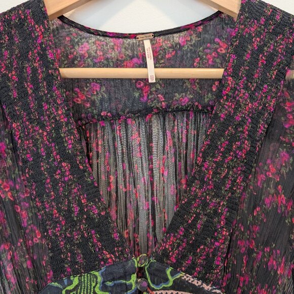 Free People Daisy Fields Floral Sheer Top / Duster Size: XS - Picture 5 of 13